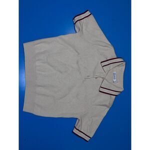 SOLMAR Men's Short-Sleeve Knit Polo Shirt Beige Tipped Collar Size M NWT